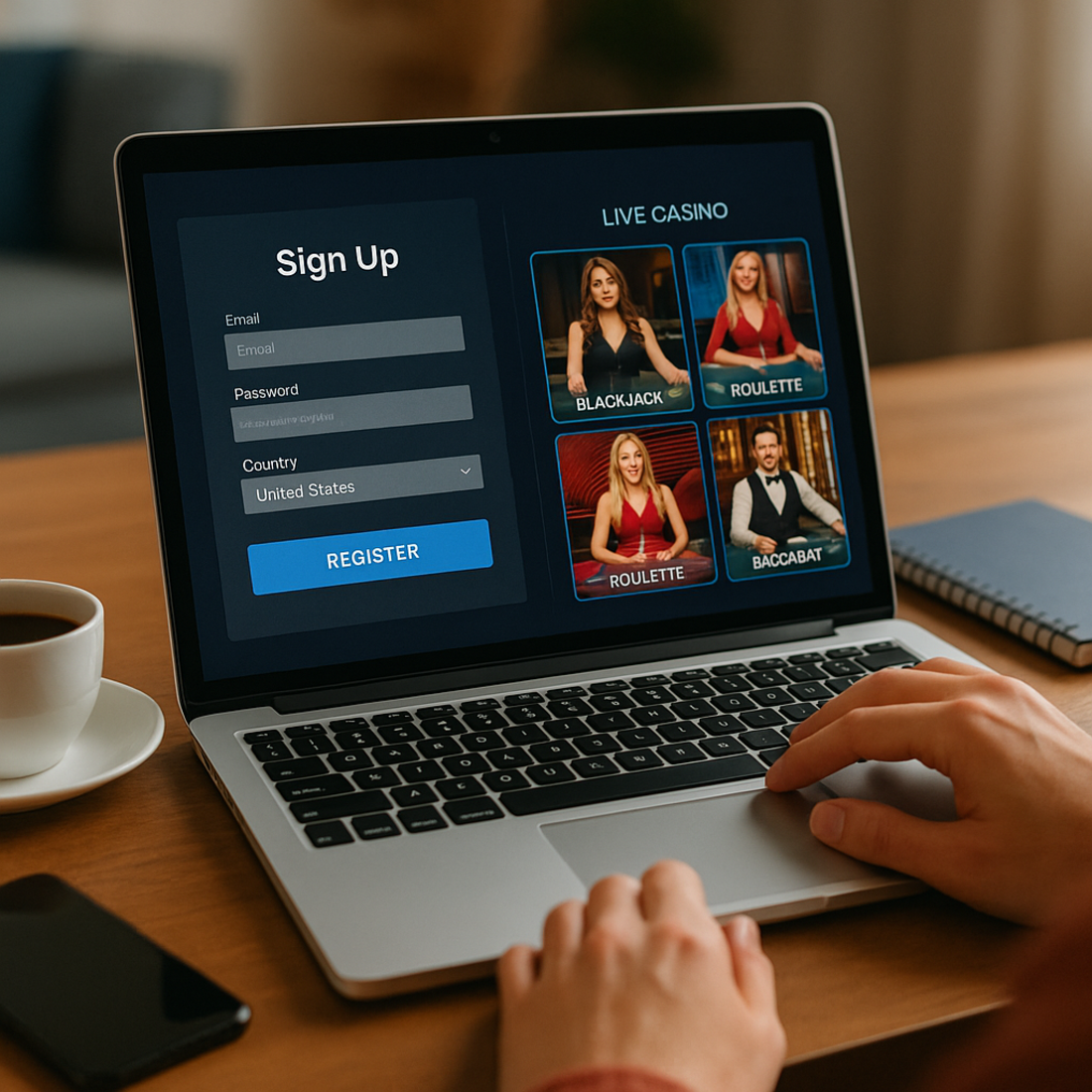 Registration in online casino